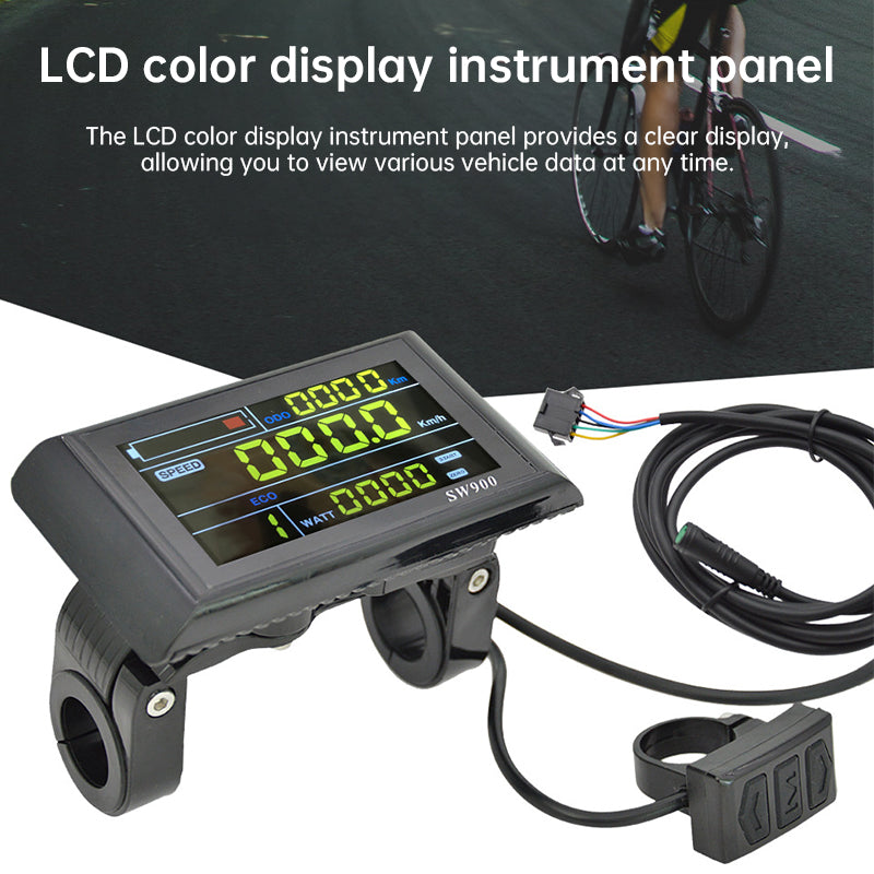 5/6-பின் SW900 வண்ண ஸ்மார்ட் மீட்டர், இ-ஸ்கூட்டர்/மலை பைக் LCD தரவு காட்சி மாற்றியமைக்கும் பகுதி.