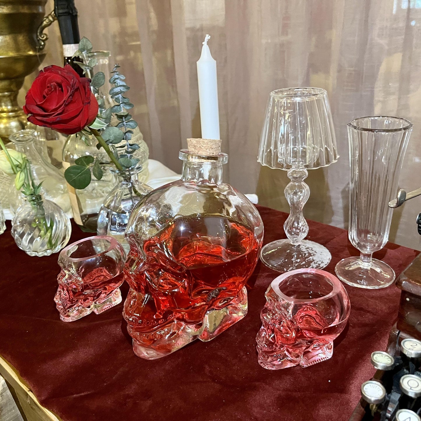 2-پیس سکل ڈیکنٹر سیٹ - 750ml کرسٹل وائن ڈیکنٹر