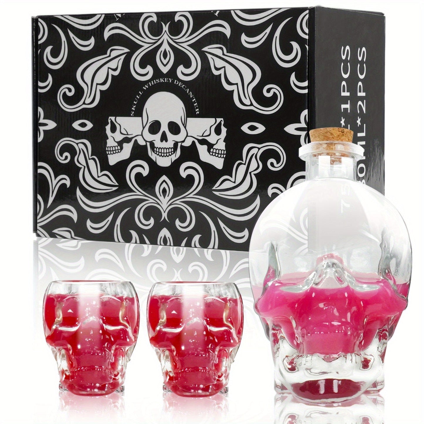 2-پیس سکل ڈیکنٹر سیٹ - 750ml کرسٹل وائن ڈیکنٹر