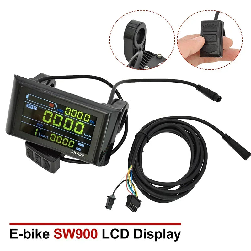 5/6-பின் SW900 வண்ண ஸ்மார்ட் மீட்டர், இ-ஸ்கூட்டர்/மலை பைக் LCD தரவு காட்சி மாற்றியமைக்கும் பகுதி.