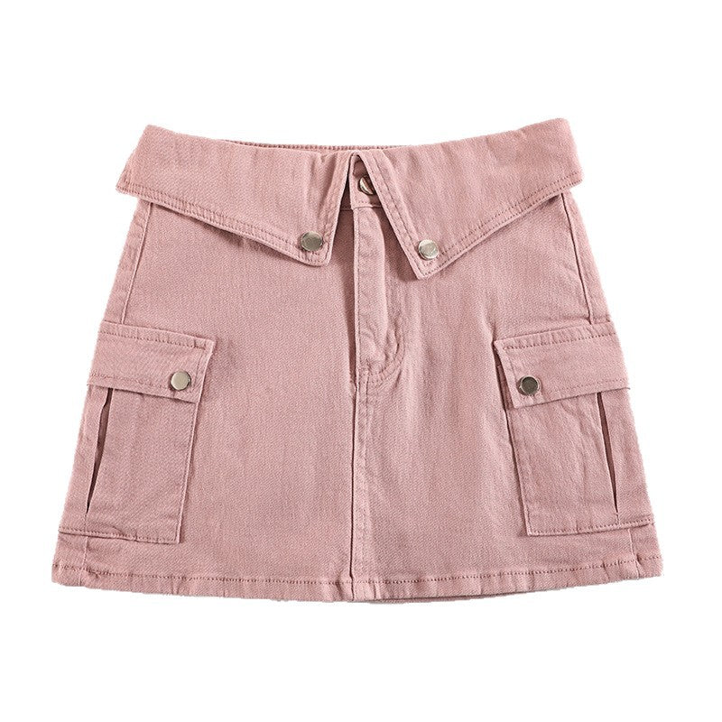 Workwear Denim Mini Skirt High Waist Slim Fit Bodycon Spicy A-line Skirt