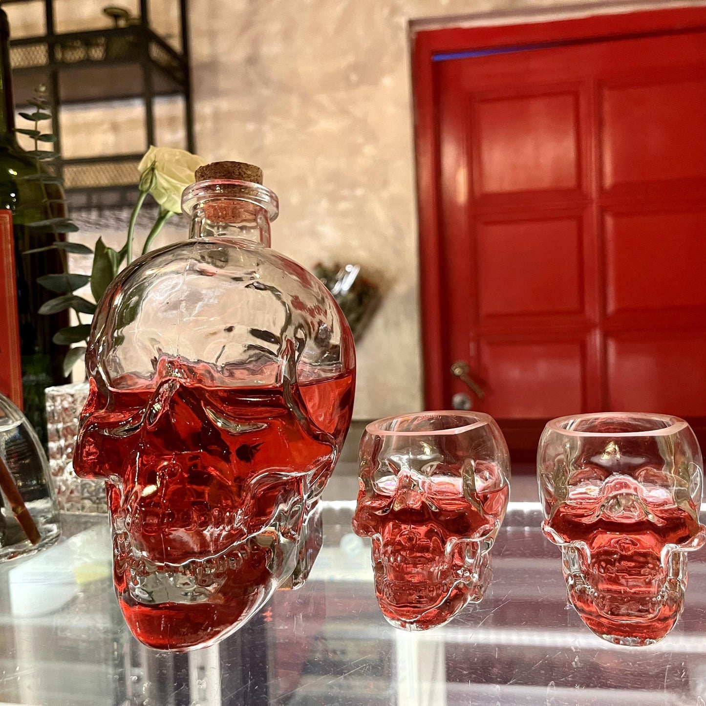 2-پیس سکل ڈیکنٹر سیٹ - 750ml کرسٹل وائن ڈیکنٹر