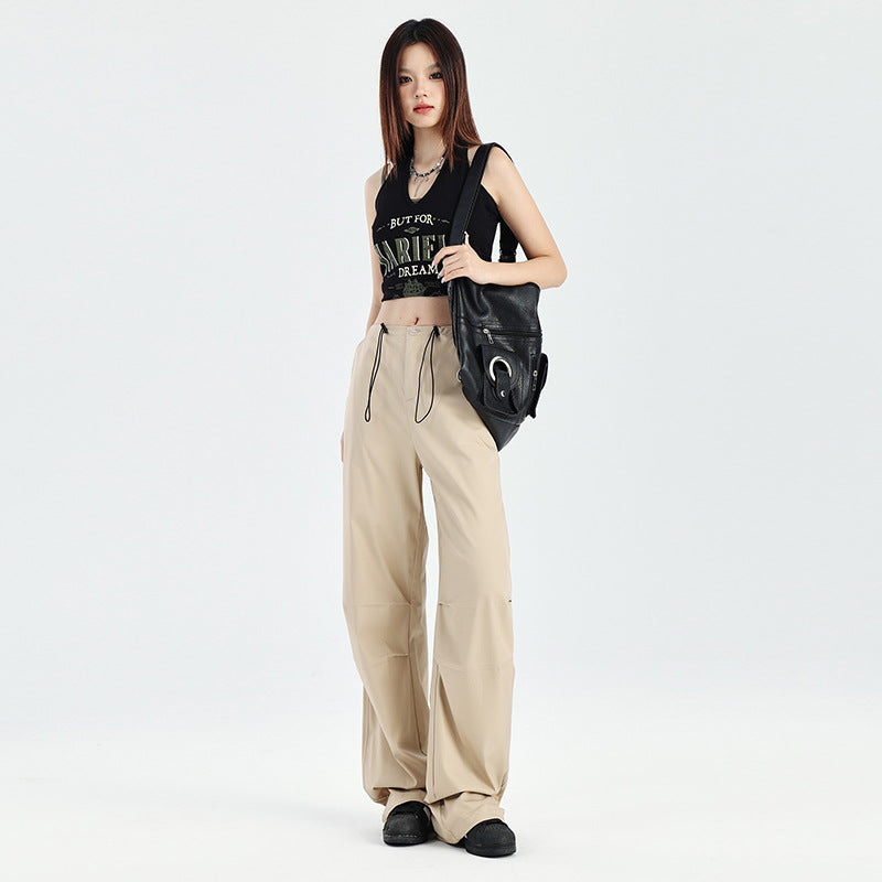 Women's Trousers Work Pants with Slimming and Loose Fit Elegant Straight Leg Casual Pants