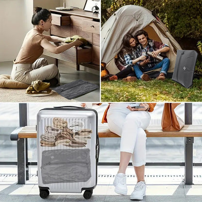 旅行の必需品: 真空バッグ、スーツケース、衣類用ボックス、梱包用バッグ、アクセサリー、圧縮キューブ
