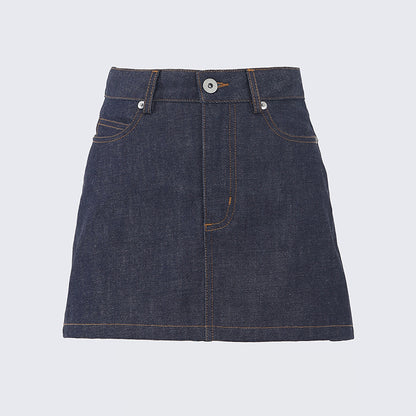 Damen Denim Kurzrock Sommer Klassisch Vielseitig Anti-Peeking Halbrock