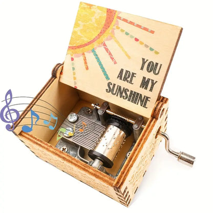 Vintage Hand-Crank Music Box - 'You Are My Sunshine' Tune-0