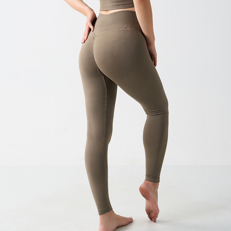 Hochelastische lange Hosen Damen Butt-Lifting Fitnesshosen