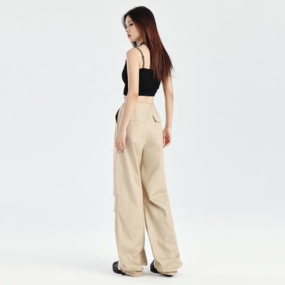 Women's Trousers Work Pants with Slimming and Loose Fit Elegant Straight Leg Casual Pants