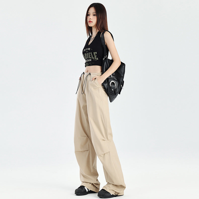 Women's Trousers Work Pants with Slimming and Loose Fit Elegant Straight Leg Casual Pants
