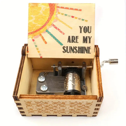 Vintage Hand-Crank Music Box - 'You Are My Sunshine' Tune-2