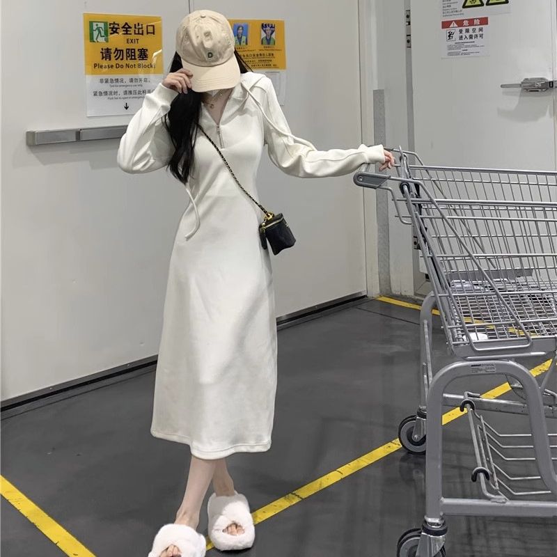 စတိုင်လ် ပေါ့ပေါ့ပါးပါး Hoodie ဂါဝန်ရှည် စကတ်ရှည် အင်္ကျီ အတွင်းပိုင်းဝတ် အောက်ခြေအလွှာပါ စကတ်ရှည် စကတ်ရှည်