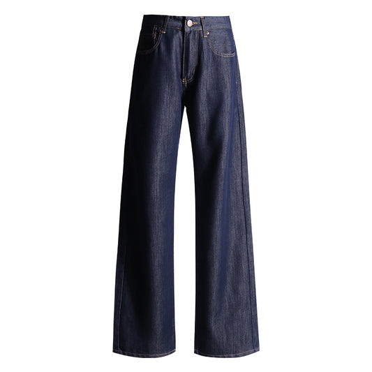 Women's Trousers Straight Leg Denim Classic Versatile Design Floor-Length Pants