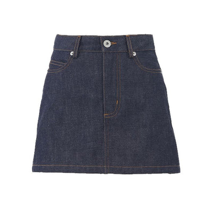 Damen Denim Kurzrock Sommer Klassisch Vielseitig Anti-Peeking Halbrock