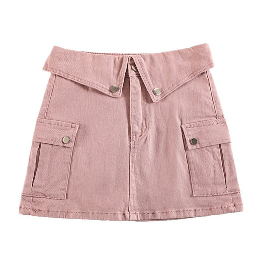Workwear Denim Mini Skirt High Waist Slim Fit Bodycon Spicy A-line Skirt