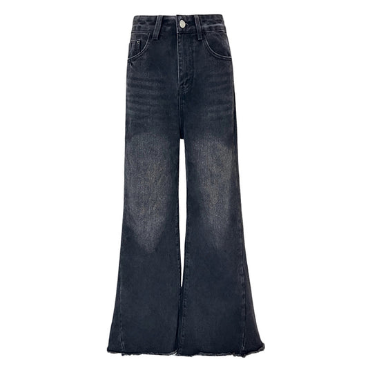 Women's Wide-Leg Flared Jeans Summer Loose Floor-Length Trumpet Pants