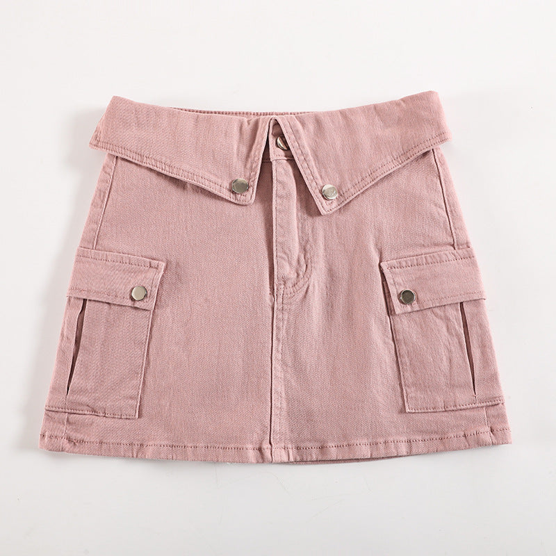 Workwear Denim Mini Skirt High Waist Slim Fit Bodycon Spicy A-line Skirt