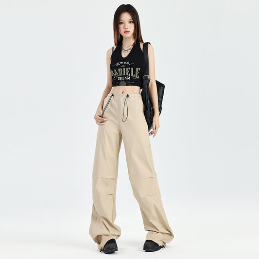 Women's Trousers Work Pants with Slimming and Loose Fit Elegant Straight Leg Casual Pants