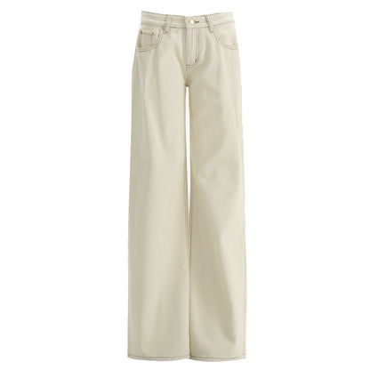 Damen Jeans mit niedriger Taille und weitem Bein, Sommer, lockere, schmale, gerade Hose