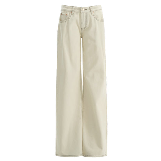 Women's Low Waist Wide Leg Jeans Summer Loose Slim Straight Pants