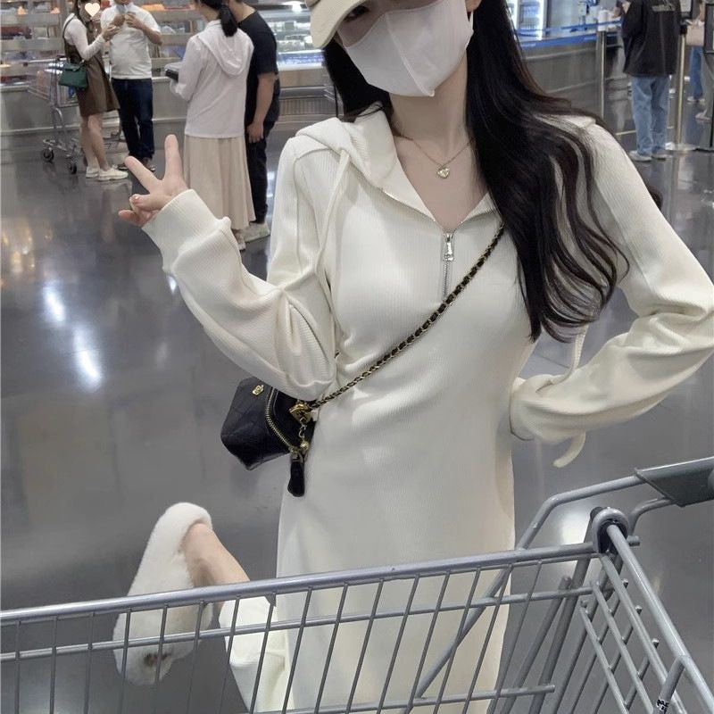 စတိုင်လ် ပေါ့ပေါ့ပါးပါး Hoodie ဂါဝန်ရှည် စကတ်ရှည် အင်္ကျီ အတွင်းပိုင်းဝတ် အောက်ခြေအလွှာပါ စကတ်ရှည် စကတ်ရှည်
