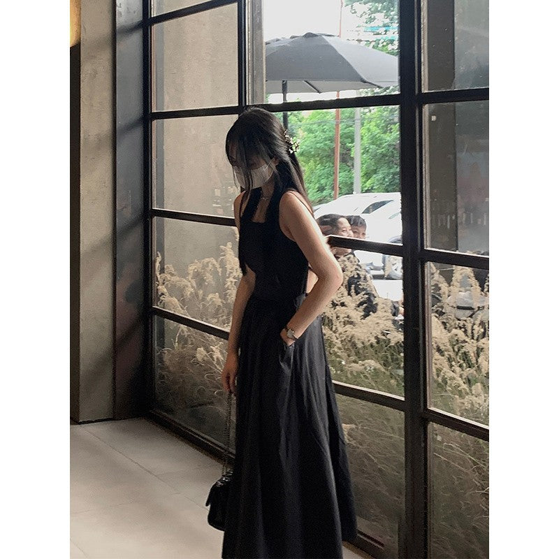Sexy trägerloses, rückenfreies Neckholder-Kleid „Pure Desire“ für Damen im Urlaubsstil, taillenbetontes Feen-A-Linien-Langkleid