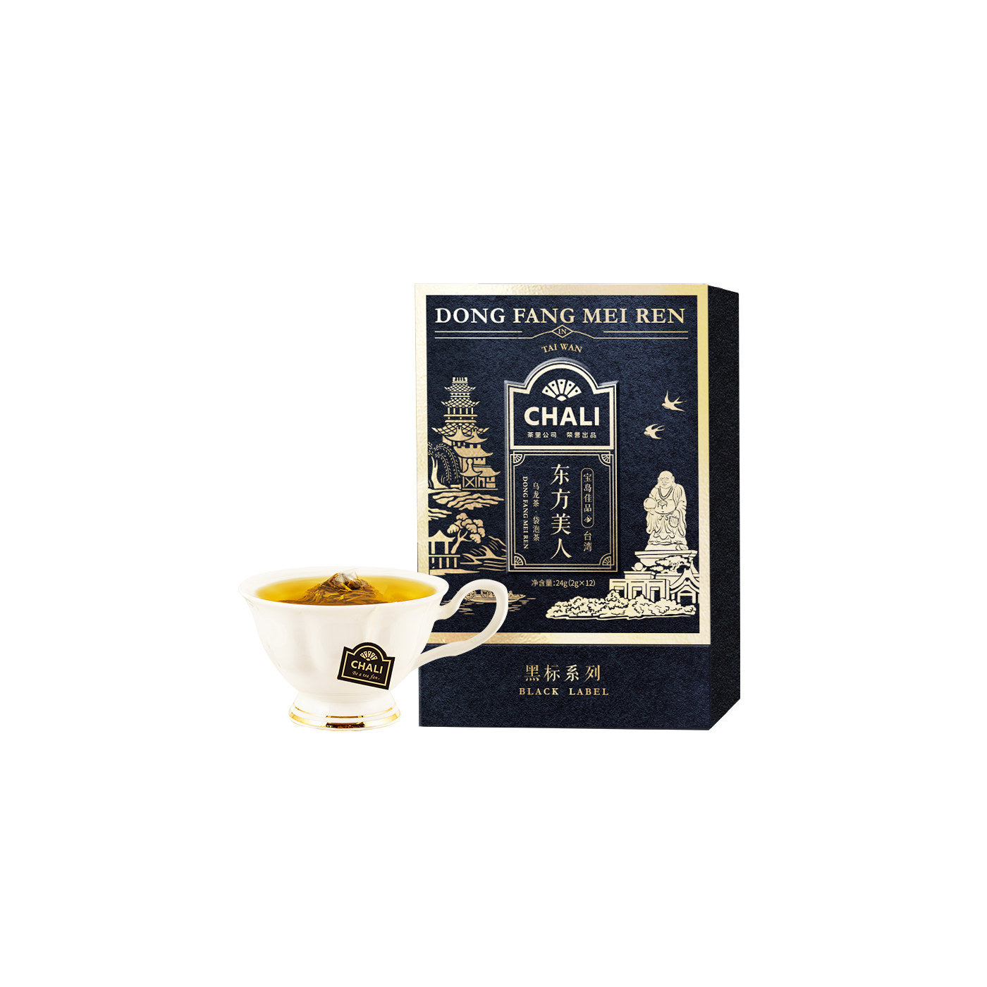 بلیک لیبل اولونگ ٹی سیریز - ڈونگ فینگ می رین 24g (12 ٹی بیگ)