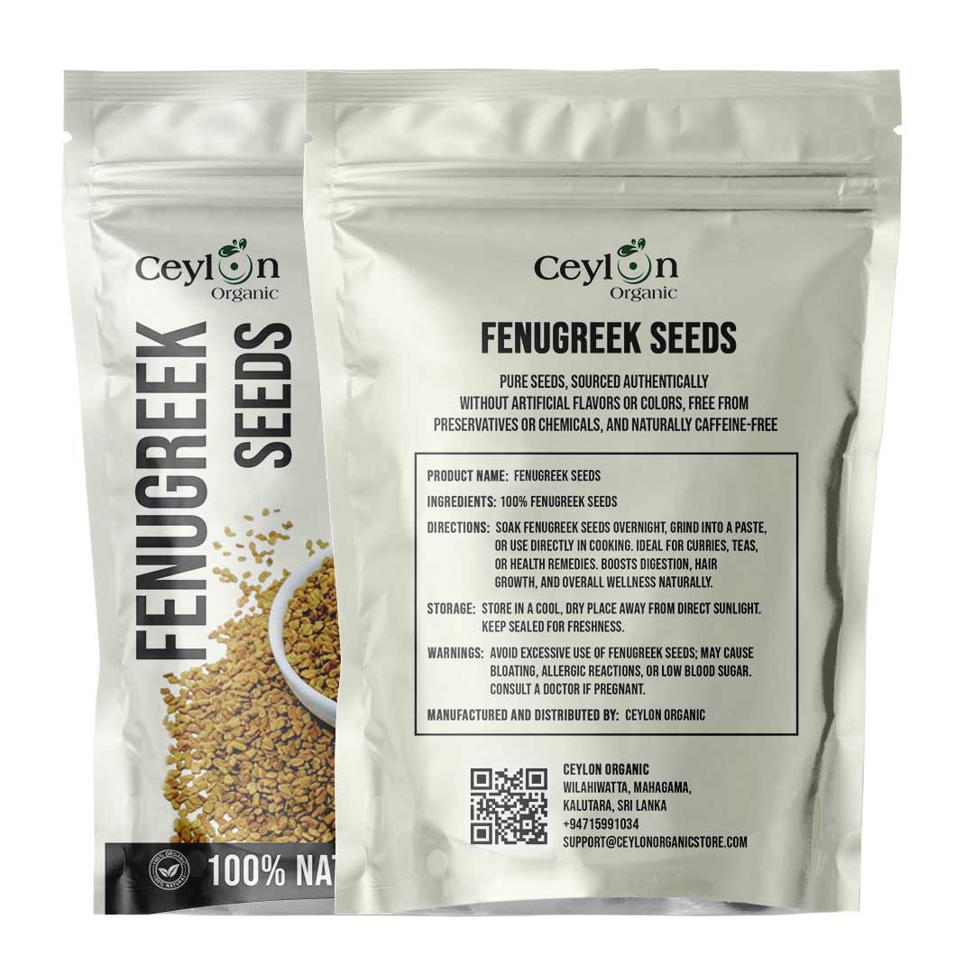 1 கிலோ + வெந்தய விதைகள் GMO அல்லாத டிரிகோனெல்லா ஃபோனம் கிரேகம் முழு மெத்தி விதை மொத்தமாக | சிலோன் ஆர்கானிக்