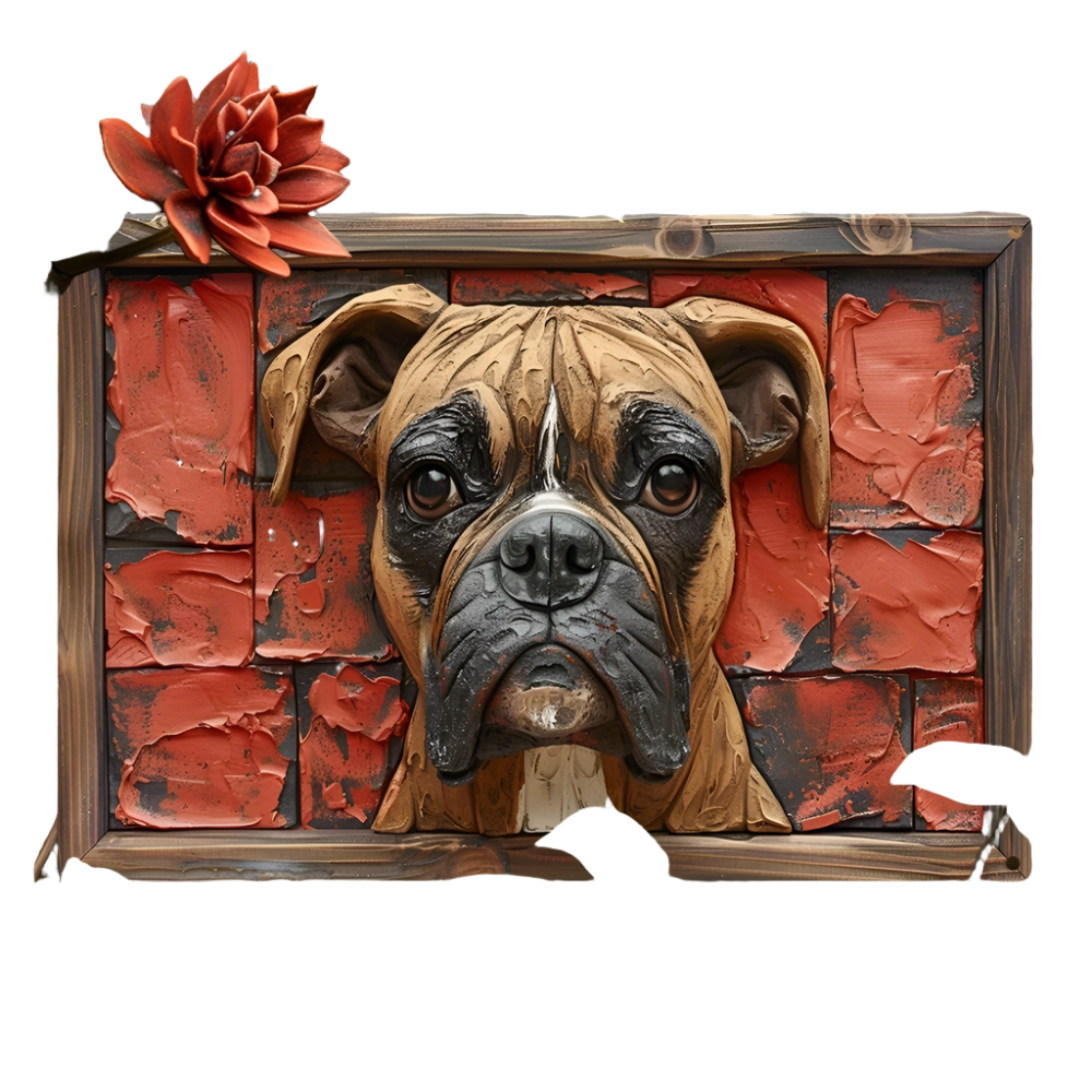 Boxer Hund Aluminium Wandkunst - 12x16in Dekorativer Druck